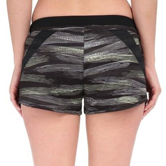 NEW NWT ASICS Lite-Show Short Black Lime Green Striped 2.5" Inseam Active Shorts - Picture 4 of 15